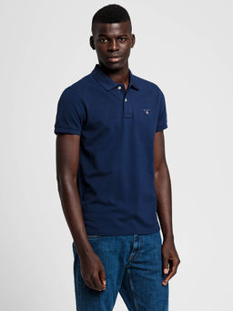 GANT - Blue Solid Polo T-Shirt