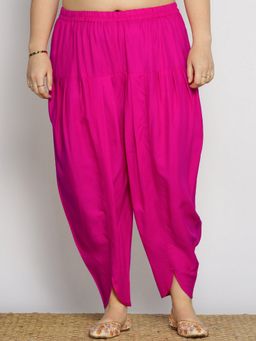 LetsDressUp - Magenta Fabric Solid Tapered Salwar