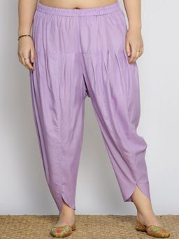 LetsDressUp - Lavender Fabric Solid Tapered Salwar