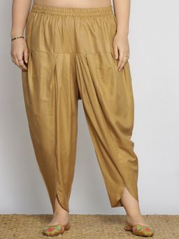 LetsDressUp - Khaki Fabric Solid Tapered Salwar