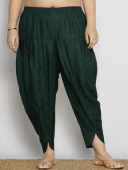 LetsDressUp - Green Fabric Solid Tapered Salwar