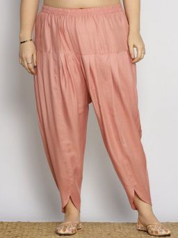 LetsDressUp - Pink Fabric Solid Tapered Salwar