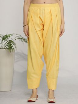LetsDressUp - Yellow Fabric Solid Tapered Salwar
