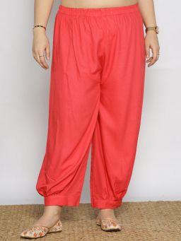 LetsDressUp - Peach Fabric Solid Tapered Salwar