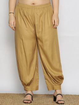 LetsDressUp - Khaki Fabric Solid Tapered Salwar