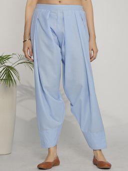 LetsDressUp - Blue Fabric Solid Tapered Salwar