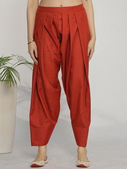 LetsDressUp - Rust Fabric Solid Tapered Salwar
