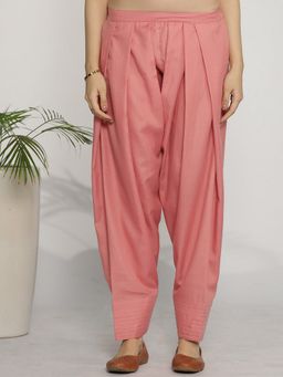 LetsDressUp - Pink Fabric Solid Tapered Salwar