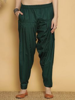 LetsDressUp - Green Fabric Solid Tapered Salwar