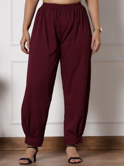 LetsDressUp - Purple Fabric Textured Tapered Salwar