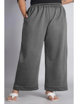 LetsDressUp - Grey Fabric Solid Wide Palazzo