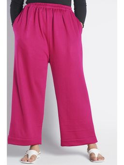 LetsDressUp - Magenta Fabric Solid Wide Palazzo