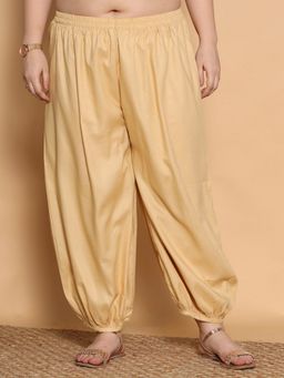 LetsDressUp - Beige Fabric Solid Tapered Salwar