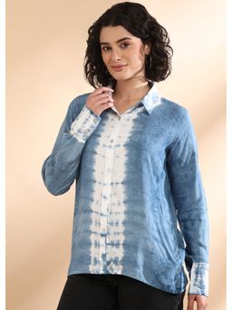 Maaesa - Aqua Cotton Tie & Dye Shirt