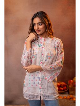Juniper - White Polyester Printed Tunic