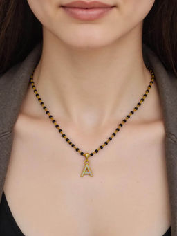 Digital Dress Room - A Letter Short Initial Pendant Mangalsutra
