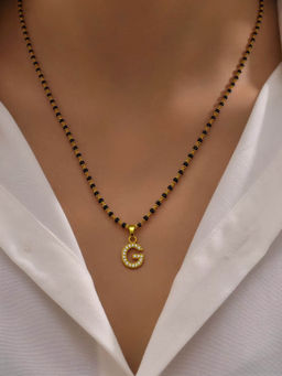 Digital Dress Room - G Letter Short Initial Pendant Mangalsutra