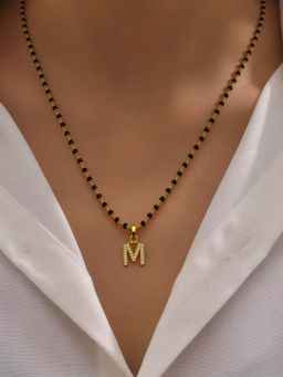 Digital Dress Room - M Letter Short Initial Pendant Mangalsutra