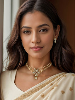 Kalakrith Milano - Women Moon Pendant Pearl Chain Necklace Set