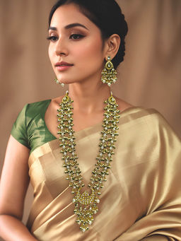 Kalakrith Milano - Women Green Chand Polki Necklace Set