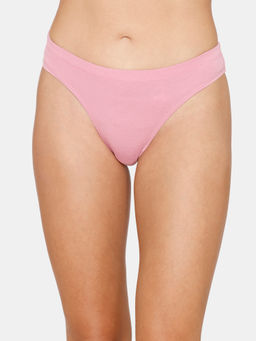 Zivame - Low Rise Cotton Thong - Polignac - Pink