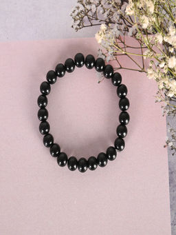 NVR - Unisex Black Marble crystal Elasticated bracelet