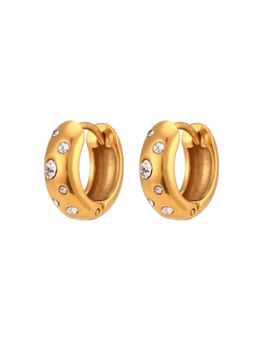 AMOSSH - White Waterproof, Small Size Dainty Zircon Hoops for Everyday