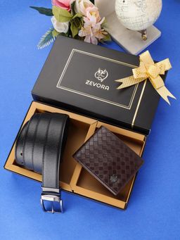 ZEVORA - Men Accessory Reversiable Belt & Wallet - Black