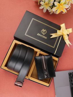 ZEVORA - Men Accessory Reversiable Belt & Wallet - Black