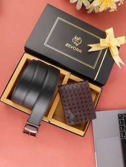 ZEVORA - Men Accessory Reversiable Belt & Wallet - Black