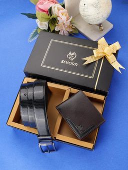 ZEVORA - Men Accessory Reversiable Belt & Wallet - Black