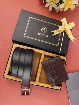 ZEVORA - Men Accessory Reversiable Belt & Wallet - Black