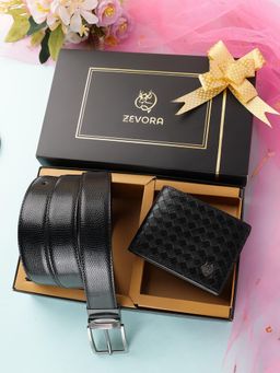 ZEVORA - Men Accessory Reversiable Belt & Wallet - Black