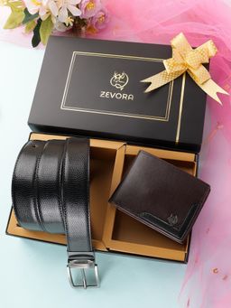 ZEVORA - Men Accessory Reversiable Belt & Wallet - Black
