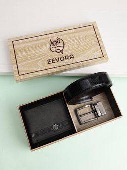 ZEVORA - Men Accessory Reversiable Belt & Wallet - Black