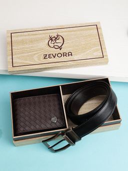 ZEVORA - Men Accessory Reversiable Belt & Wallet - Black
