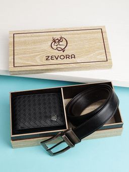 ZEVORA - Men Accessory Reversiable Belt & Wallet - Black