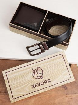 ZEVORA - Men Accessory Reversiable Belt & Wallet - Black