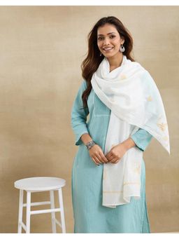 Fabindia - Natural Cotton Silk Chikankari Stole