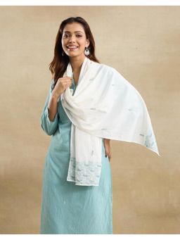 Fabindia - Blue Cotton Chikankari Stole