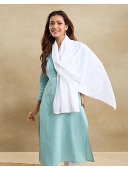 Fabindia - White Cotton Chikankari Stole