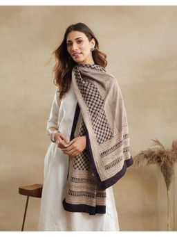 Fabindia - Black Silk Bagh Printed Stole