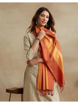 Fabindia - Women Orange Silk Stole