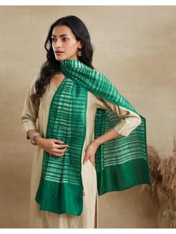 Fabindia - Teal Silk Tie & Dye Stole