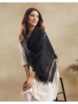 Fabindia - Black Cotton Jamdani Stole