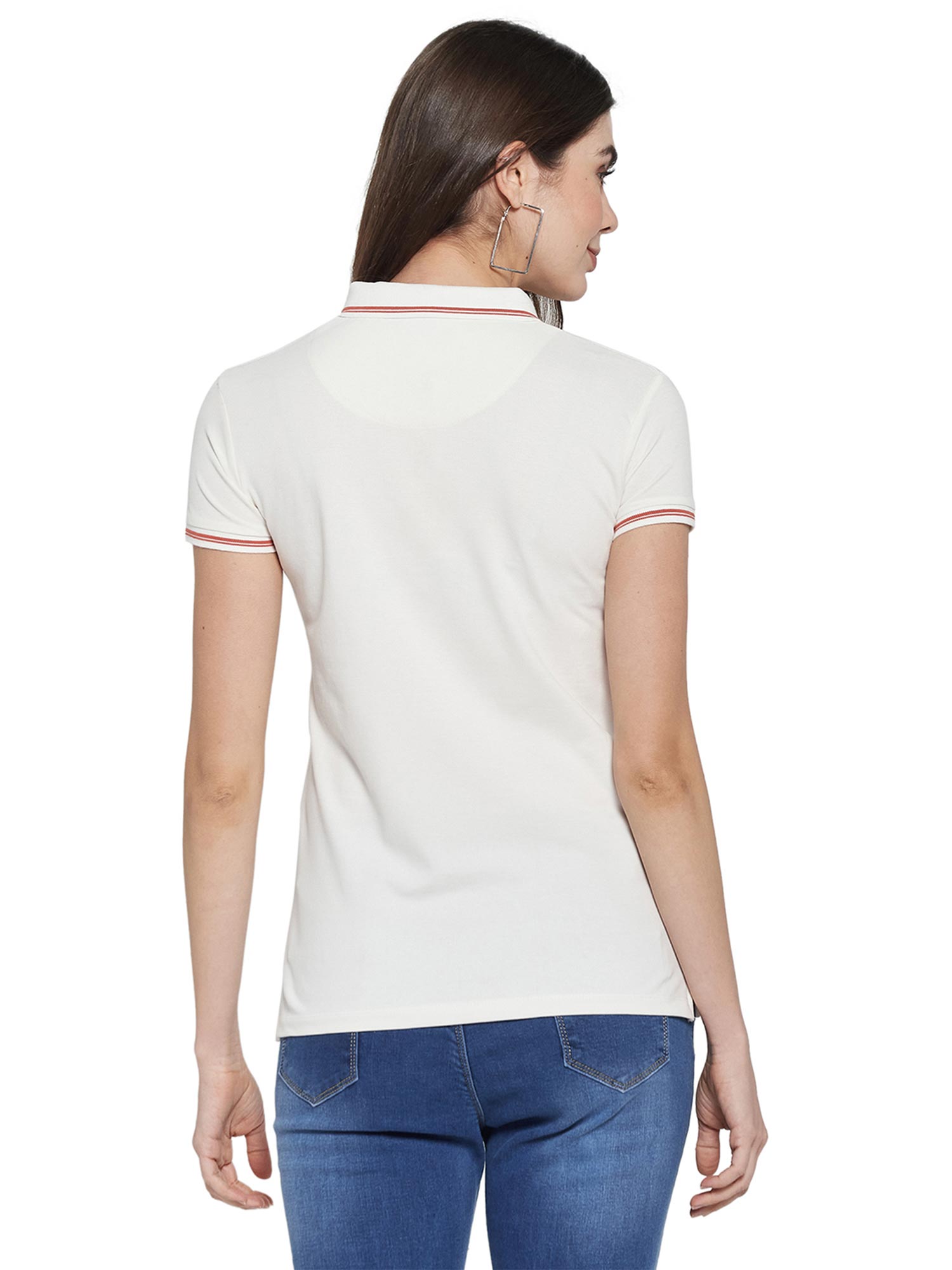 Monte Carlo White Solid Plain T-Shirt 