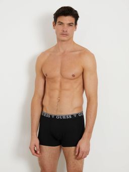 Guess - Black Cotton Solid Men Trunks