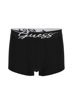 Guess - Black Cotton Solid Men Trunks