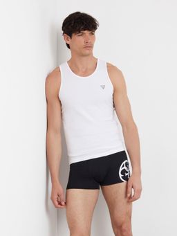 Guess - White Cotton Solid Men Vests