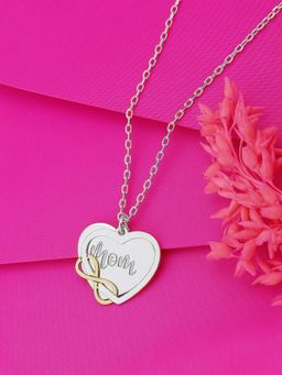 Carlton London - Women Rhodium Plated Pendant with Chain